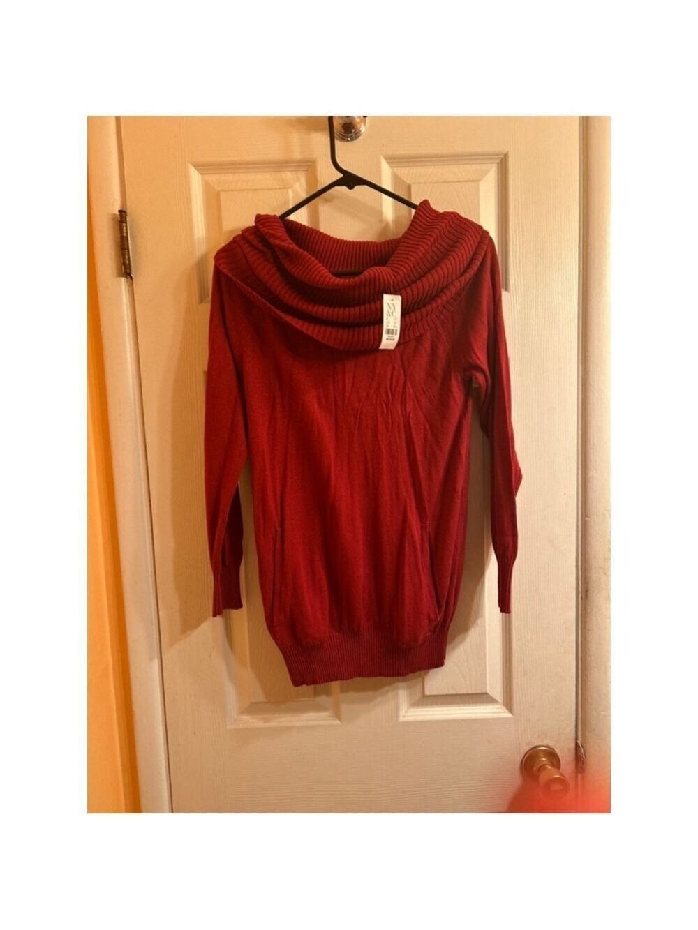 Women's NY & C Sweater, Red, Size M